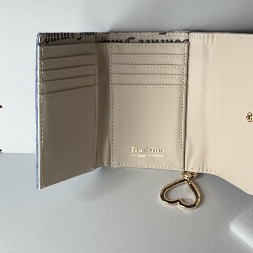 ★ Juicy Couture Royal Velour Wallet Blue Crown Rhinestone Y2K - Picture 4 of 8